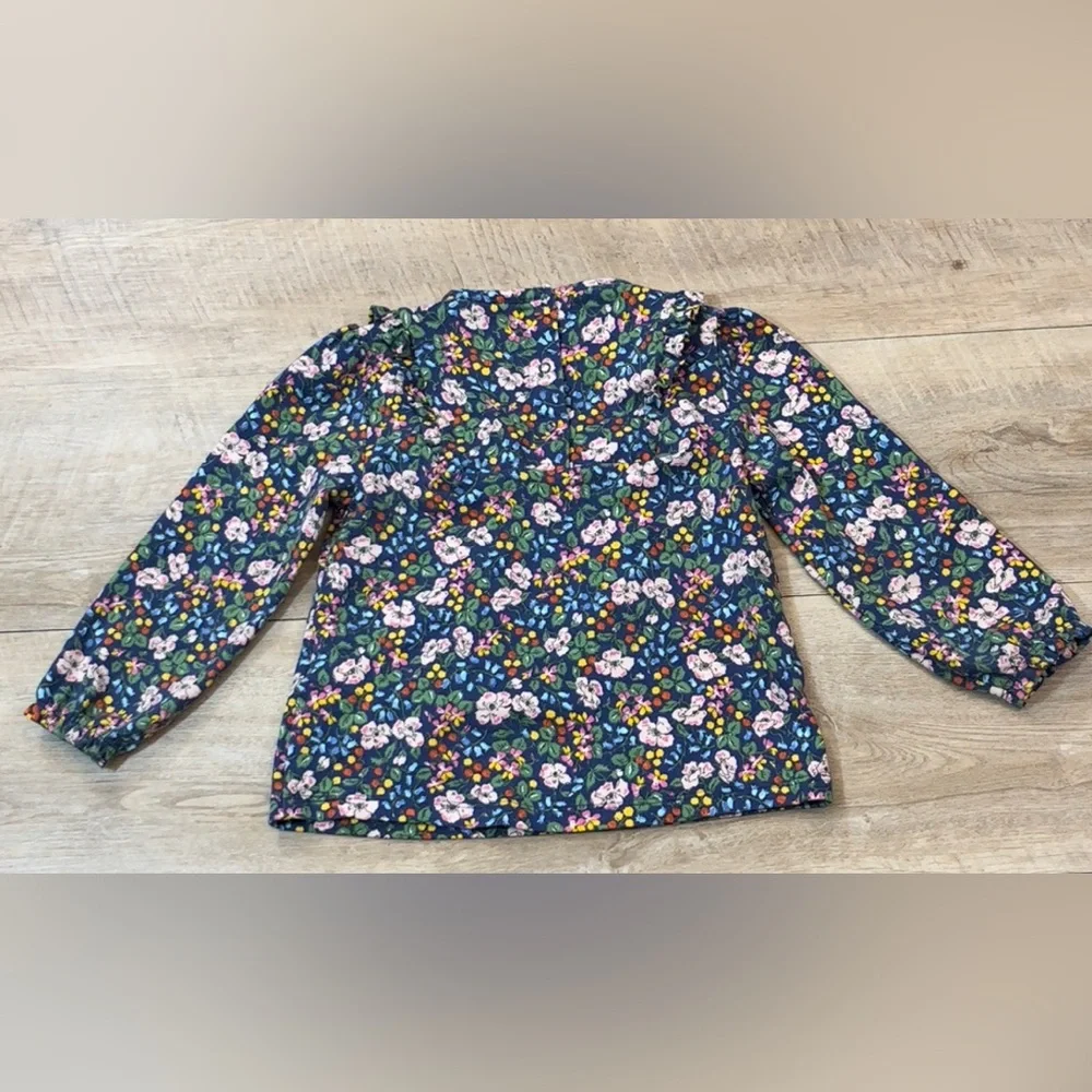 Baby Boden Jersey Cord Ruffled Long Sleeve Top Size 2-3 Years
